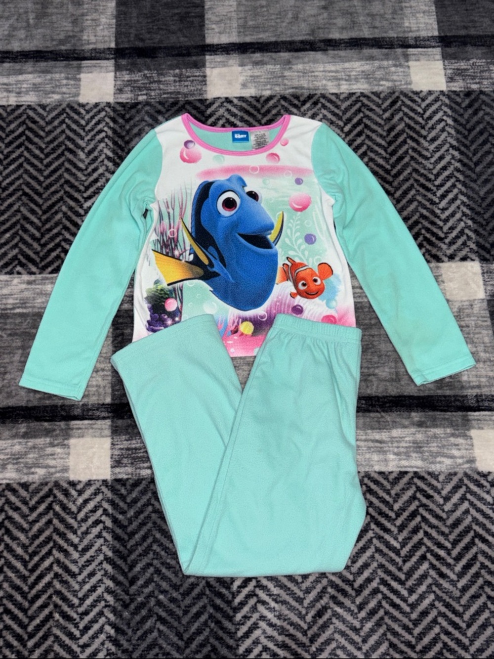 Disney Finding Dory Aqua and Pink Kids Pajama Set